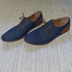 Men’s Denim and Faux Leather Derby Dress Shoes